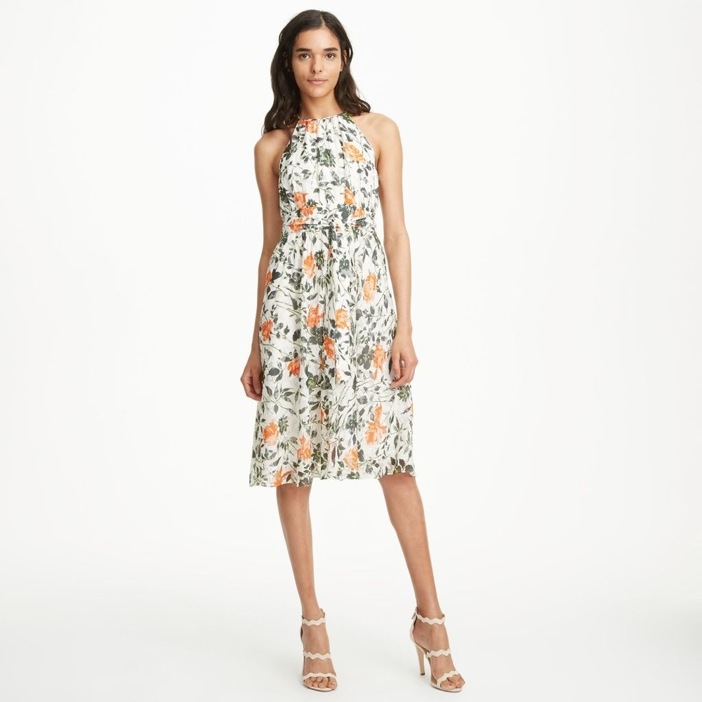 Club Monaco Silk Blend Floral Dress